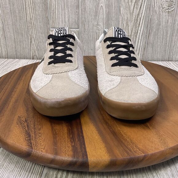 VANS Off The Wall Skater Shoe Pro Sport Low Sneaker Textured Leather Cream Black - Picture 2 of 11